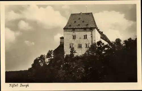 Ak Burgk Schleiz in Thüringen, Schloss Burgk an der Saale
