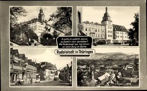 Ak Rudolstadt in Thüringen, Heidecksburg, Gesamtansicht, Teilansichten