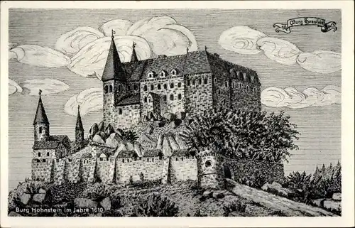 Ak Neustadt im Harz Harztor Thüringen, Burg Hohnstein 1610