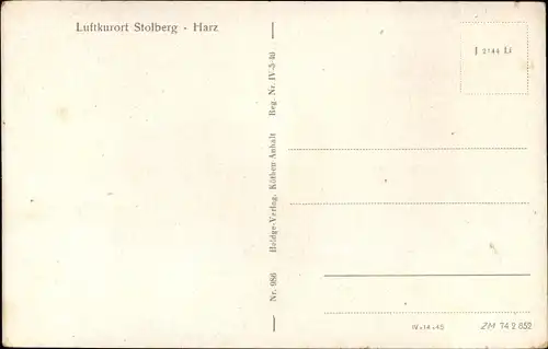 Ak Stolberg im Harz, Teilansicht