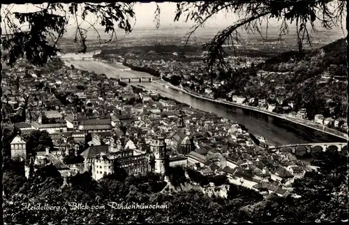 Ak Heidelberg am Neckar, Blick vom Rindenhäuschen