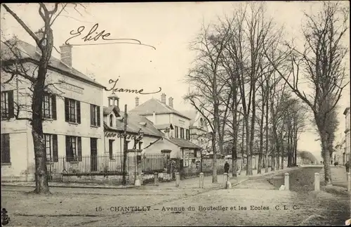 Ak Chantilly Oise, Avenue du Bouteiller und die Schulen