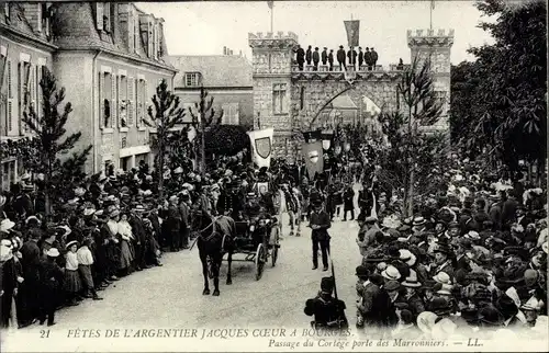 CPA Bourges-Cher, Fetes de l'Argentier Jacques Coeur, Passage du Cortege porte des Marronniers