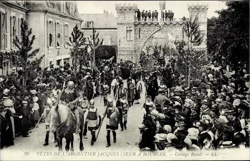 Ak Bourges Cher, Festivals des Argentier Jacques Coeur, Royal Cortege