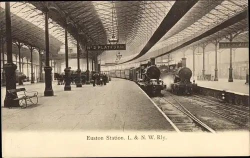 Ak London City England, Bahnhof Euston