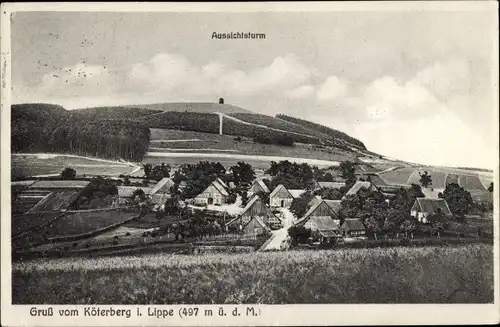 Ak Köterberg Lügde im Weserbergland, Aussichtsturm