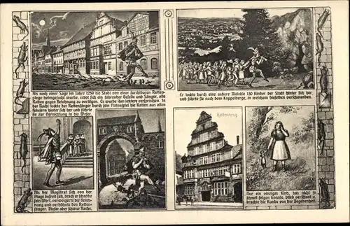 Ak Hameln an der Weser Niedersachsen, Rattenfänger, Geschichte, Rattenkrug