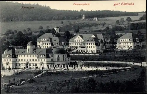 Ak Bad Gottleuba in Sachsen, Zentralbad, Genesungsheim, Gesamtansicht