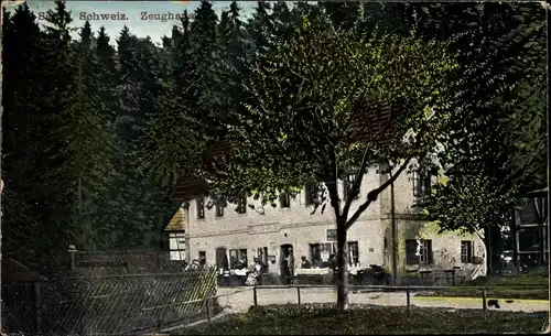 Ak Zeughaus Morgenröthe Rautenkranz im Vogtland, Sächsische Schweiz, Gasthaus