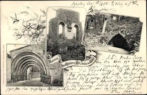 Ak Nossen in Sachsen, Kloster Alt Zella, Klosterhof, Weinkeller, Kapelle der Heiligen 3 Könige