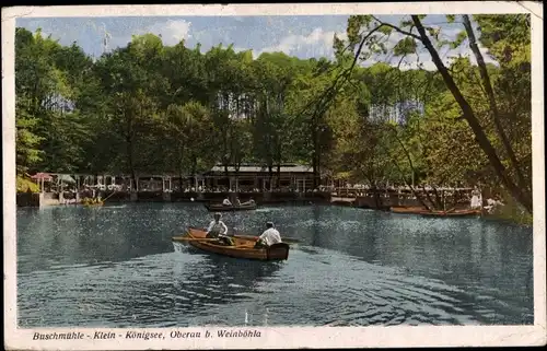 Ak Oberau Niederau in Sachsen, Buschmühle-Klein-Königsee, Ruderboot