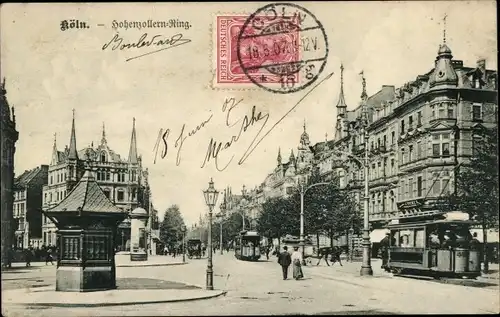 Ak Köln am Rhein, Hohenzollernring, Straßenbahn, Passanten