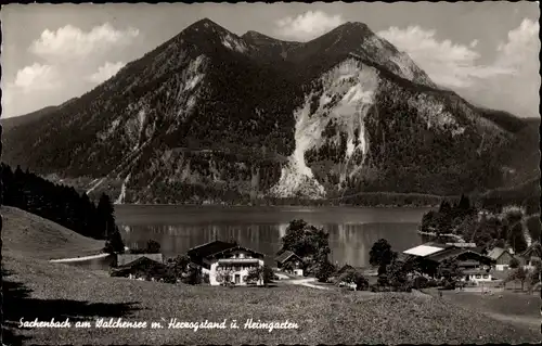 Ak Jachenau in Oberbayern, Sachenbach am Walchensee, Herzogstand, Heimgarten