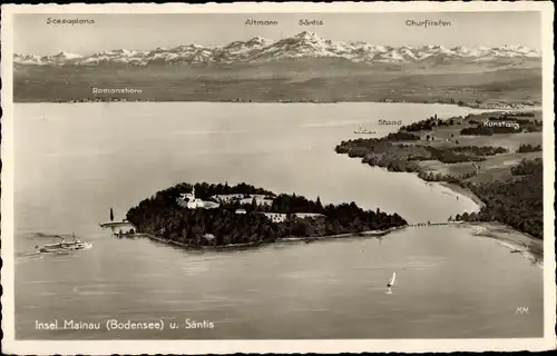 Ak Insel Mainau im Bodensee, Säntis, Altmann, Romanshorn, Staad, Konstanz, Churfirsten