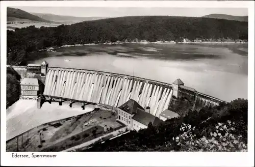 Ak Waldeck am Edersee Hessen, Sperrmauer