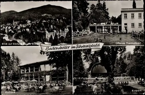 Ak Badenweiler im Schwarzwald, Offenes Thermalbad, Kurpark, Kurhaus, Römerbad, Blauen