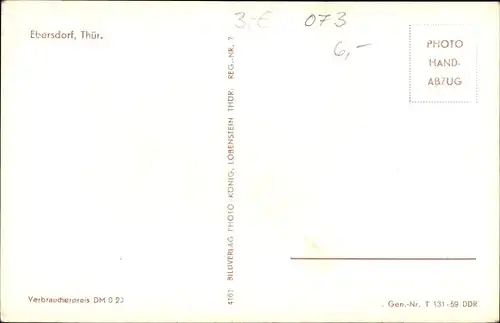 Ak Ebersdorf in Thüringen, Panorama, Straßenpartie, Gebäude