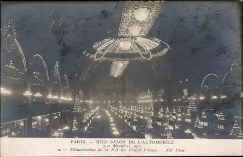 Ak Paris, XIII. Automobilsalon, 7.–22. Dezember 1912, Grand Palais