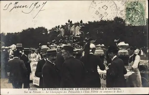 Ak Paris, Die Große Woche, der Grand Steeple d'Auteuil, Auf dem Rasen