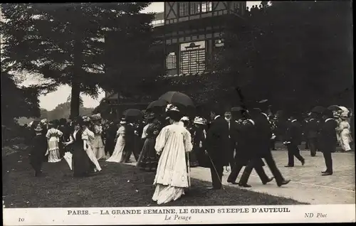 Ak Paris, die Große Woche, der Grand Steeple d'Auteuil, das Wiegen