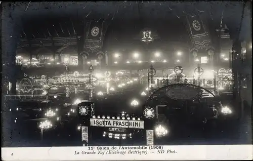 Ak Paris, 11. Automobilsalon 1908, der Grande Nef