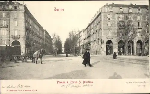 Ak Torino Turin Piemonte, Piazza e Corso S. Martino