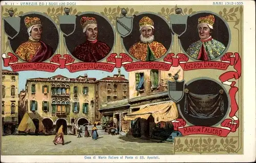 Litho Venezia Venedig Veneto, Casa di Marin Faliero, Ed I Suoi 120 Dogi