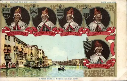 Litho Venezia Venedig Veneto, Palazzo Donato, Ed I Suoi 120 Dogi