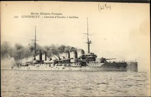 Ak Französisches Kriegsschiff Condorcet, Französische Marine