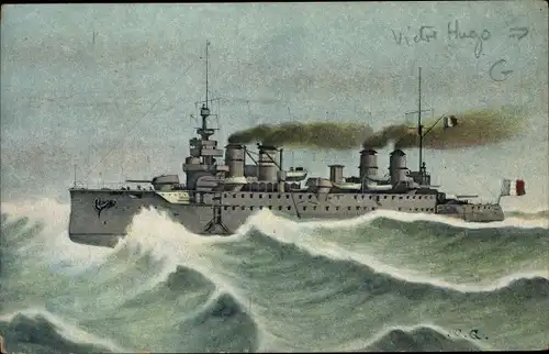 Ak Französisches Kriegsschiff Victor Hugo, Französische Marine