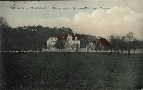 Ak Boxdorf Moritzburg in Sachsen, Baumwiese, Bahnwiese, Waldgasthof