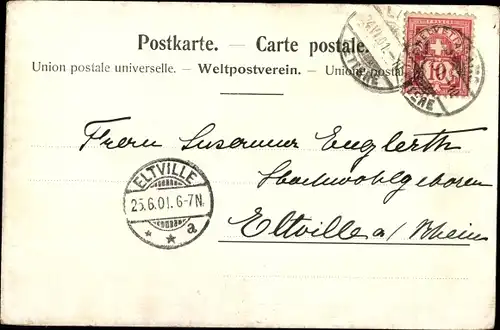 Ak Lugano Kanton Tessin Schweiz, Luganer See, Abenddämmerung