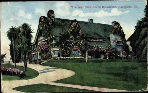 Ak Pasadena Kalifornien USA, Adolphus Busch Residence