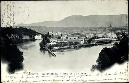 Ak Genève Genf Stadt, La Jonction du Rhone et de l'Arve