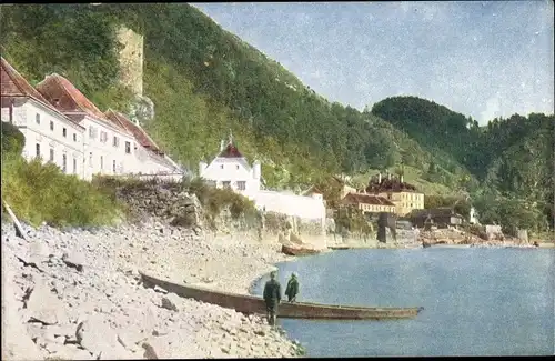 Ak Sarmingstein St. Nikola Oberösterreich, Ufer der Donau