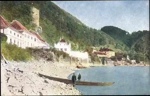 Ak Sarmingstein St. Nikola Oberösterreich, Ufer der Donau