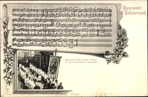 Ak Echternach Luxemburg, Procession dansante, Marche Polka