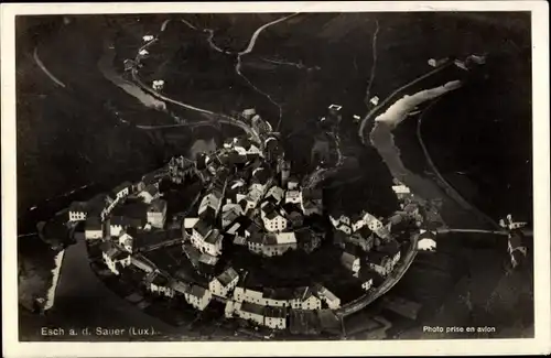 Ak Esch sur Sure Esch an der Sauer Luxemburg, Fliegeraufnahme