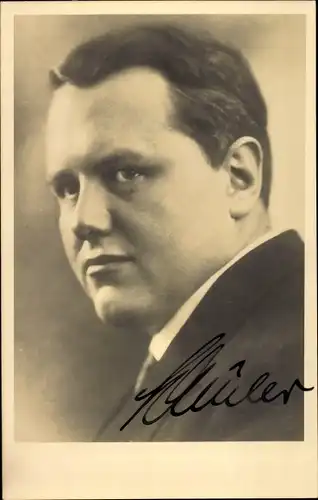 Ak Opernregisseur und Theaterintendant Hans Schüler, Portrait, Autogramm