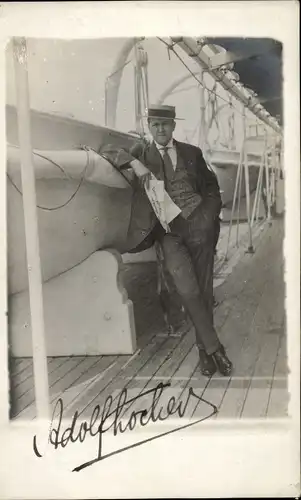 Foto Ak Schauspieler Adolf Hockers, Portrait, Autogramm