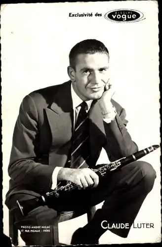 Ak Claude Luter, Saxophonist und Klarinettist, Portrait, Klarinette