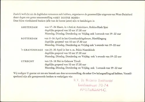 Künstler Ak Niederlande, Het Duitse Boek, Deutsche Buchausstellung