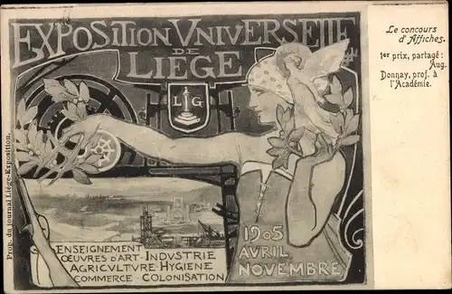 Jugendstil Litho Exposition Universelle de Liege 1905