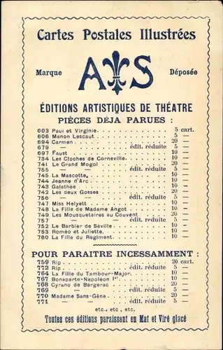 Ak Paris, Artistic Theatre Editions, Cyrano de Bergerac