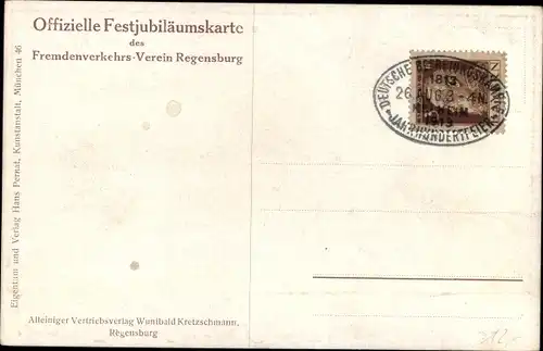 Ak Kelheim an der Donau Niederbayern, Befreiungshalle, 100 Jahr Feier der Dt. Befreiungskämpfe 1913