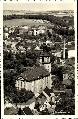 Ak Waldheim in Mittelsachsen, Blick auf den Ort, Kirche