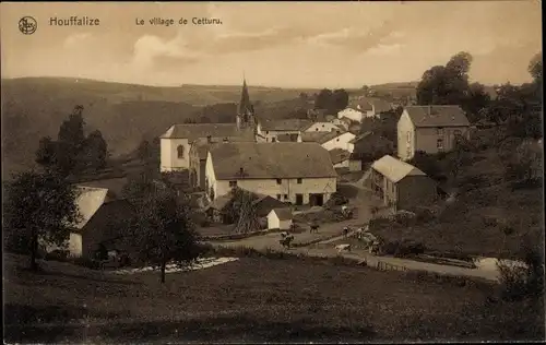 Ak Houffalize Wallonie Luxembourg, Das Dorf Cetturu