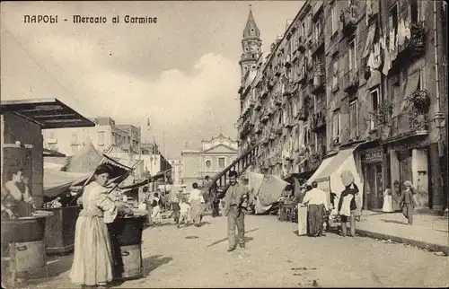 Ak Napoli Neapel Campania, Mercato al Carmine, Markt
