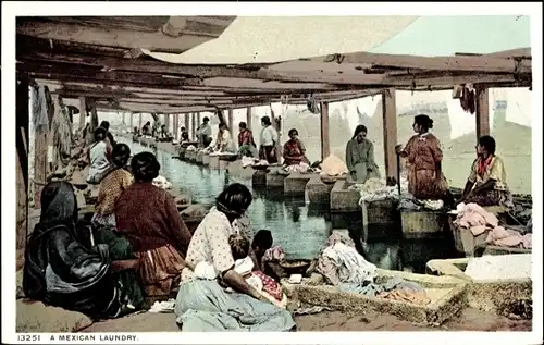 Ak Mexiko, mexikanische Wäscherei