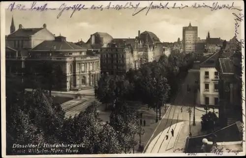 Ak Düsseldorf am Rhein, Hindenburgwall, Wilhelm Marx Haus